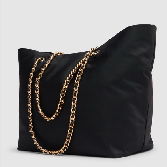 Tory Burch Ella Chain Black Nylon Tote Bag - Picture 4 of 13